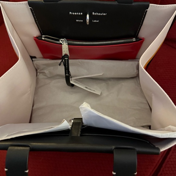 Proenza Schouler White Label Morris Large Coated Canvas Tote In Red - Picture 7 of 11